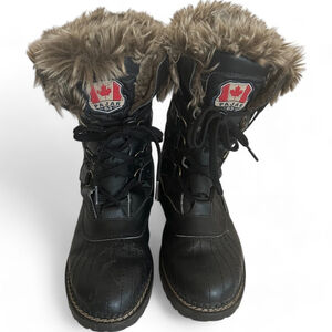 Women's Pajar Black Winter Boots Size 9